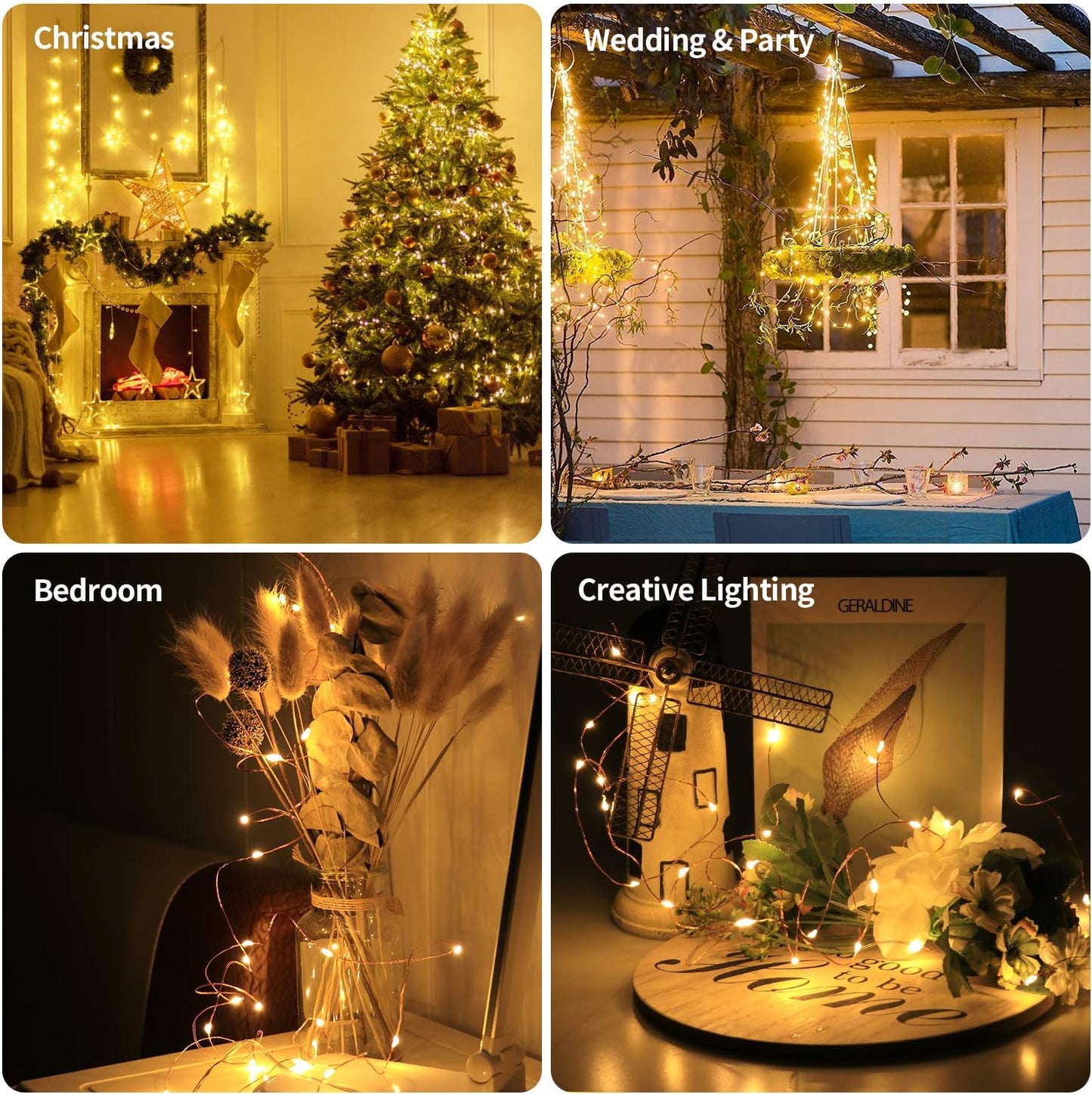 innolife Copper Wire Fairy Lights 6 Pack – Weatherproof String Lights for Pergola, Tent and Patio Decor
