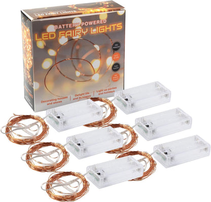 innotree Copper Wire Fairy Lights – Toddler-Safe Ambient Lighting for Kids' Room, No Flame No Heat 10ft Strands 6-Pack