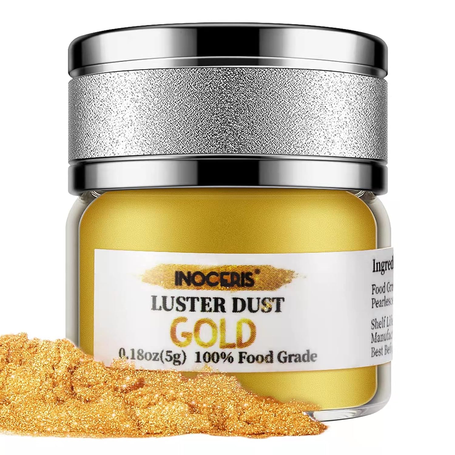 INOCERIS Luster Dust Collection – Holiday Gift for Pastry Chefs and Cocktail Lovers, Premium Edible Shimmer Powder