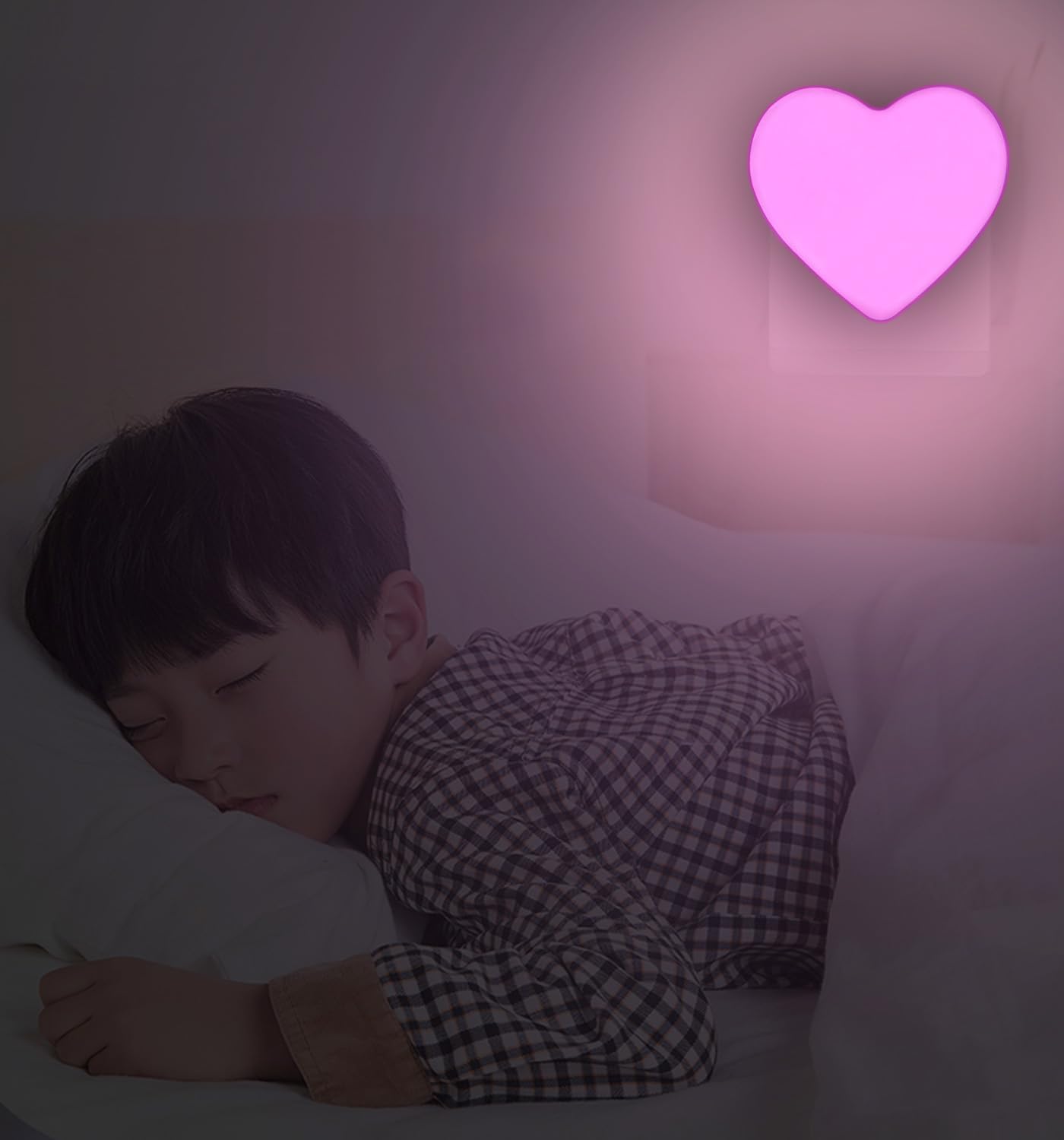 INZU Nursery Night Light Gift for New Moms – Soft Warm LED Heart Plug-in for Baby Shower and First Birthday
