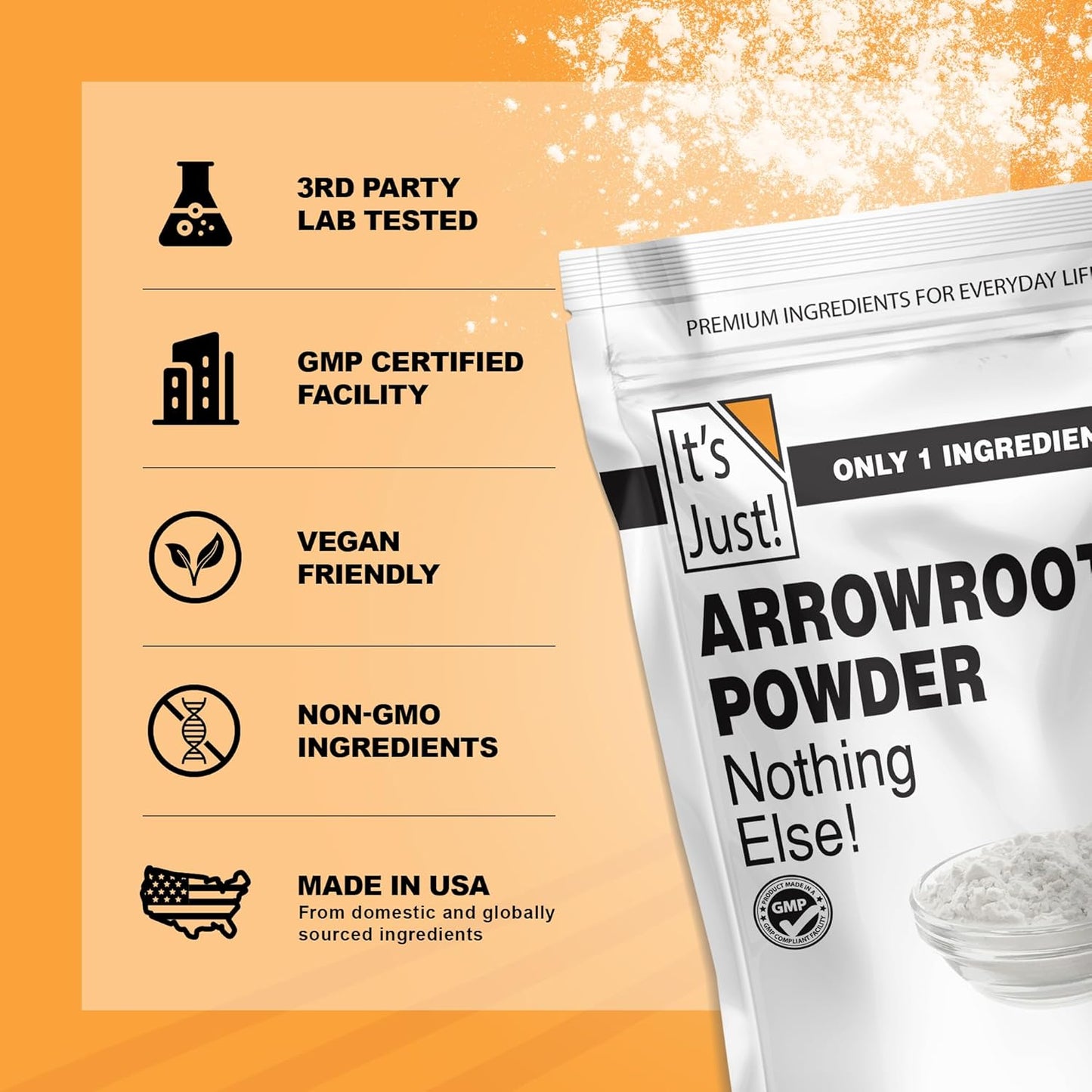 It's Just - Arrowroot Powder for Holistic Wellness, Gluten-Free Thickener and Natural Beauty Ingredient