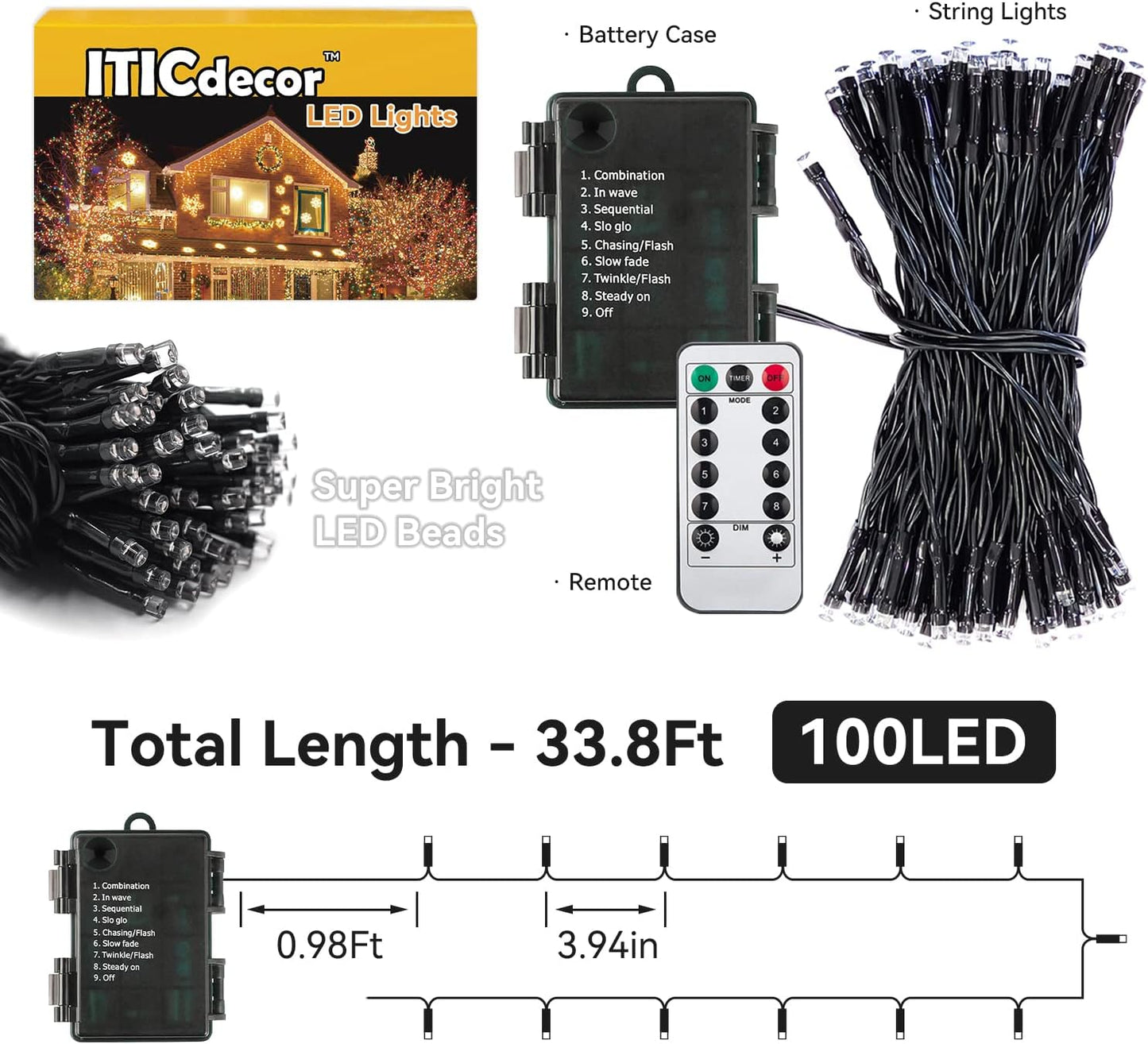 ITICdecor Remote Control String Lights – Ready-to-Gift Birthday and Valentine's Present for Women Who Love Cozy Spaces