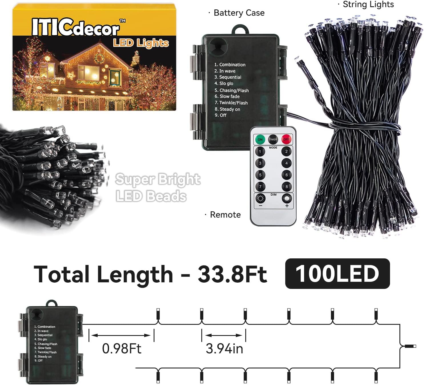 ITICdecor Remote Control String Lights – Ready-to-Gift Birthday and Valentine's Present for Women Who Love Cozy Spaces