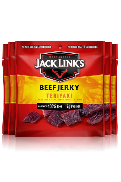 Jack Link's Beef Jerky Variety Pack - Original and Teriyaki - Vending Machine Alternative for Focused Workdays and Long Meetings, 9 Count