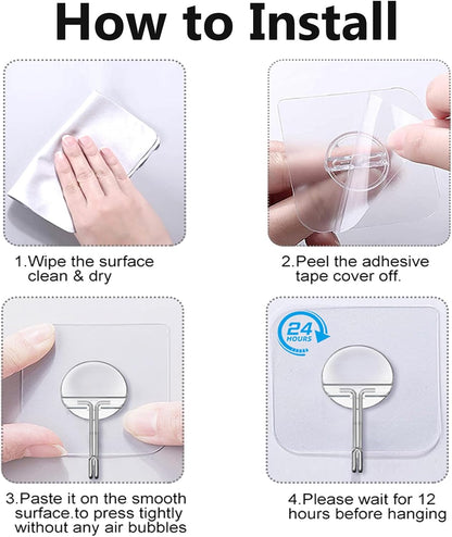 JINSHUNFA Adhesive Wall Hooks – Uncluttered Kitchen Hook for Dish Towels, Heavy Duty