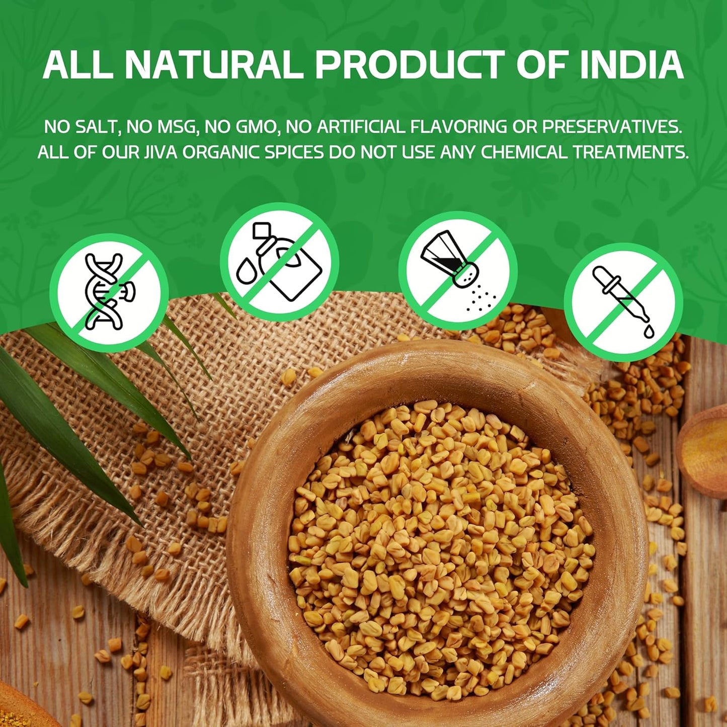 Jiva Organic Fenugreek Seeds 7 Ounce – Pure Indian Methi Seeds for Postpartum Wellness, Soothing Soaks & Restorative Rituals