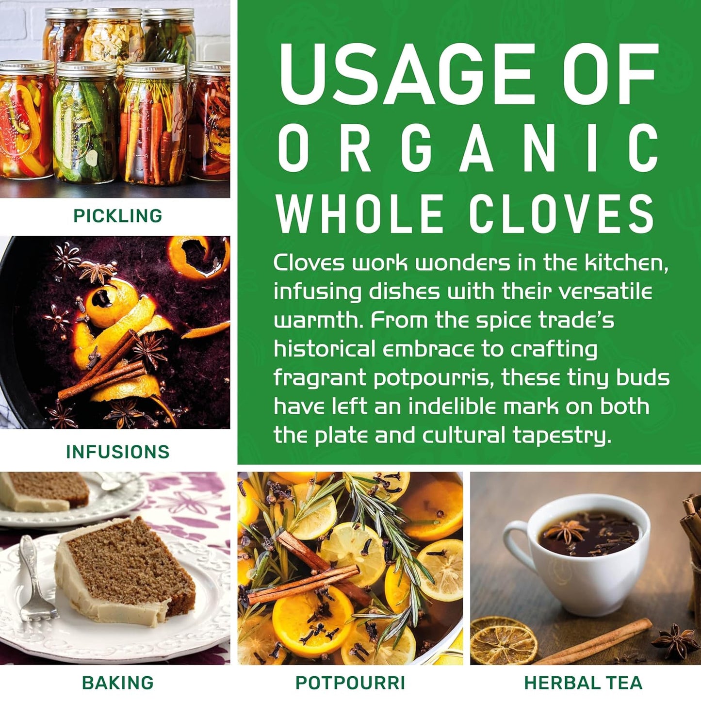 Jiva Organic Whole Cloves – Natural Room Accent for Scented Bowl Centerpieces, 3.5 oz