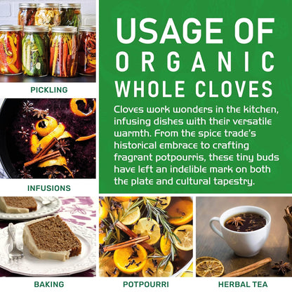 Jiva Organic Whole Cloves – Natural Room Accent for Scented Bowl Centerpieces, 3.5 oz