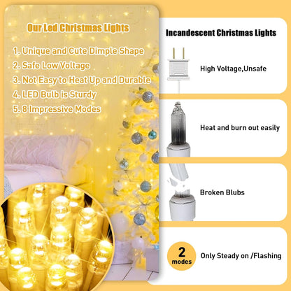 JMEXSUSS 8 Mode Fairy Lights – Overheat Protected Plug in String Lights for Bedroom, Nursery, and Sleep Safe Use
