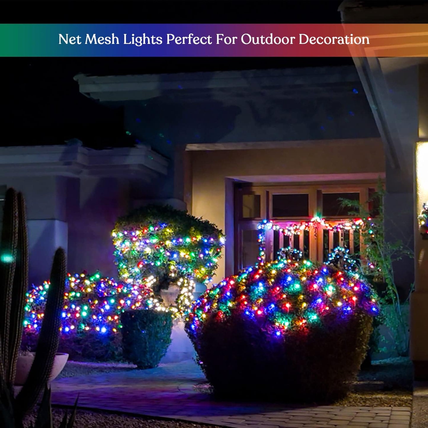 JMEXSUSS Solar Bush Net Lights – Practical Birthday Gift for Her, Remote 8 Modes Waterproof
