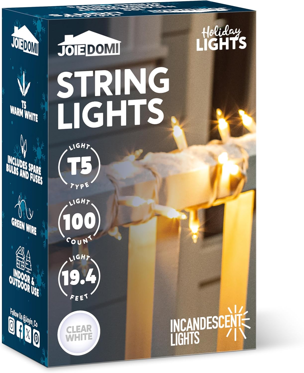 JOIEDOMI 21.4FT String Lights – Holiday Gift for Mom, Wife, and Roommates, 100-Bulb Decorative Lighting for Dorm and Apartment
