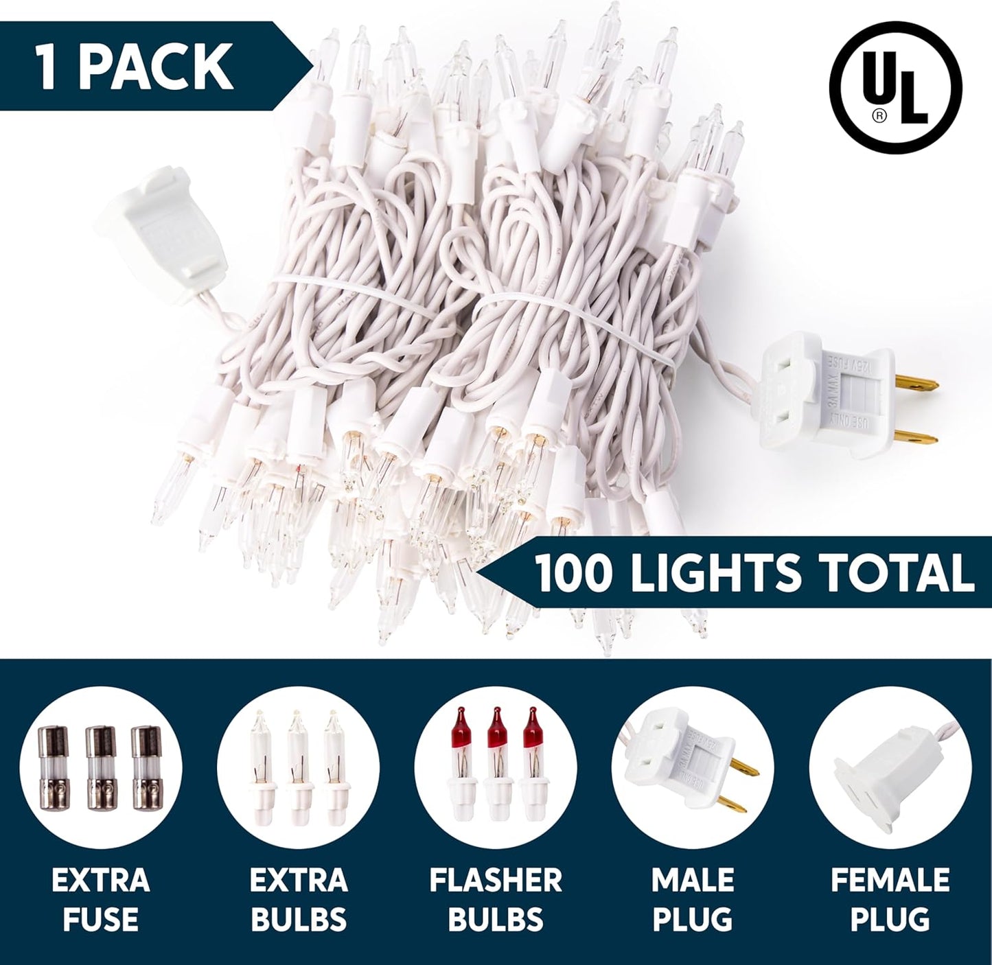 JOIEDOMI 21.4FT String Lights – Holiday Gift for Mom, Wife, and Roommates, 100-Bulb Decorative Lighting for Dorm and Apartment