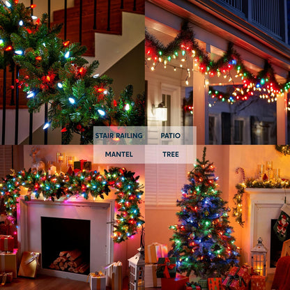 Joiedomi C6 LED Lights – Safe Sleep and Around-the-Clock Holiday Glow, 50.6FT Shatterproof Plastic Multicolor Bulbs with No Fire Risk