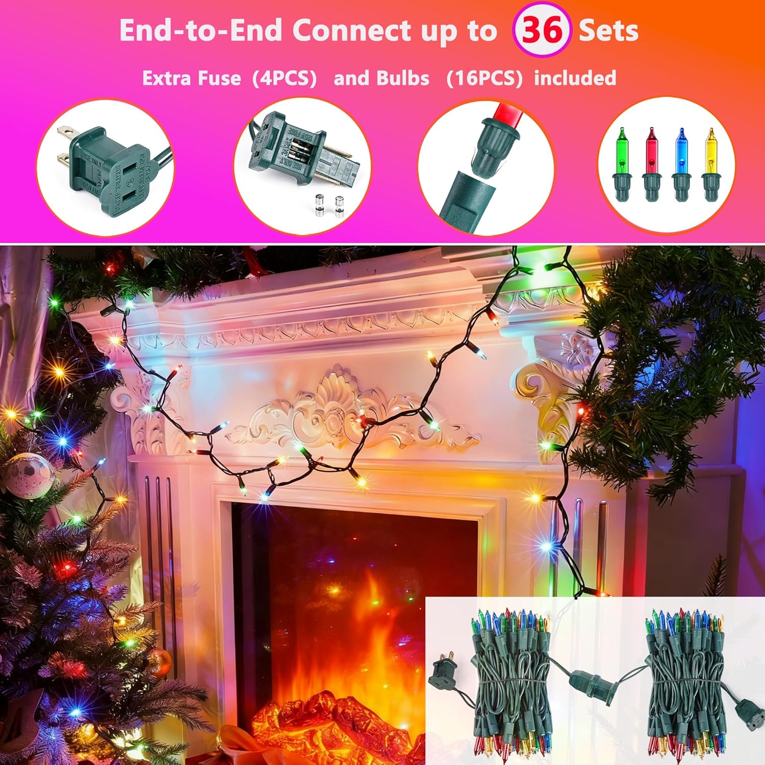 Joomer LED Christmas Lights – Housewarming and Holiday Gift for the Friend Who Loves to Decorate, 2 Pack String Lights