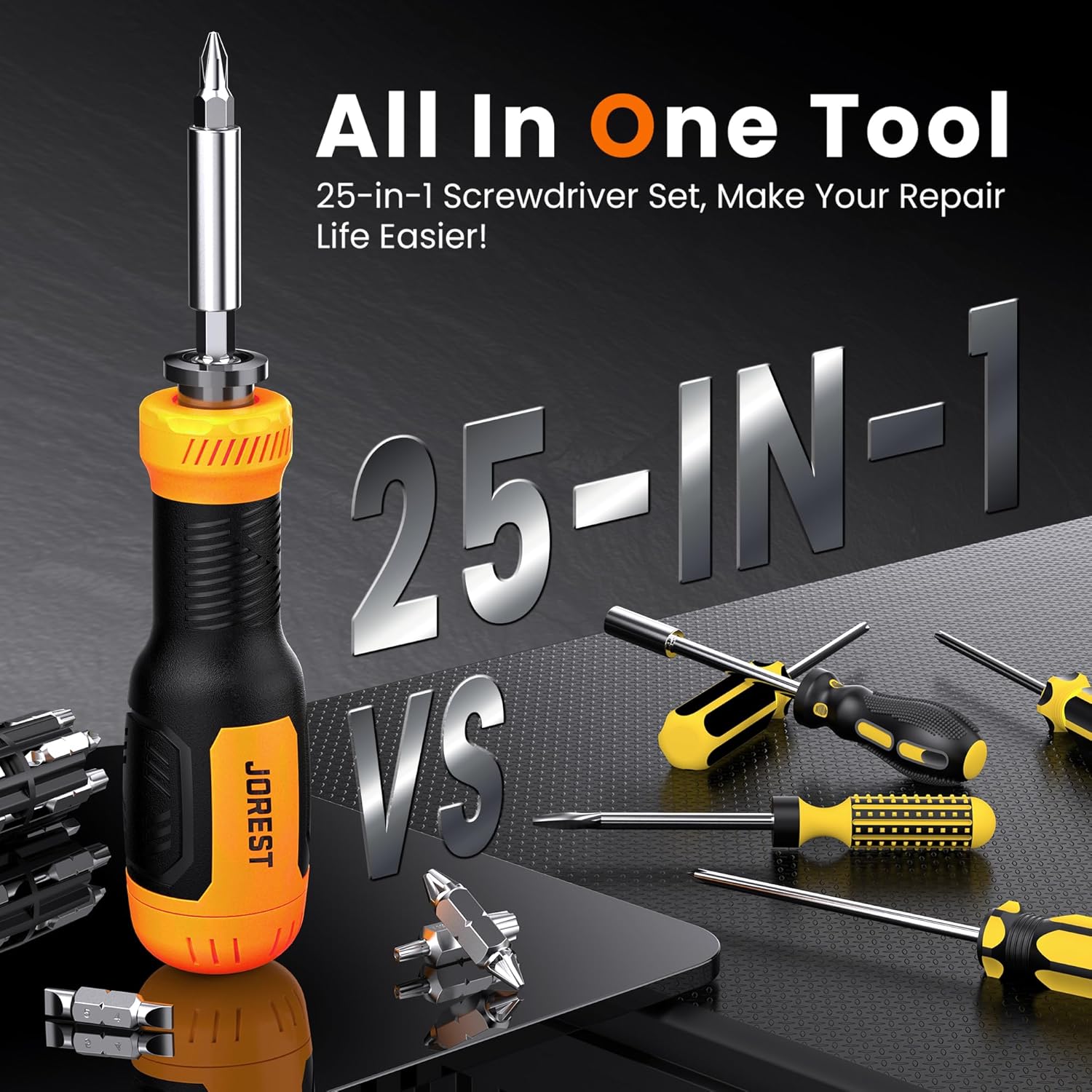Jorest 25-in-1 Pocket Screwdriver – Housewarming and Holiday Gift for the Man Who Has Everything, Practical and Unique
