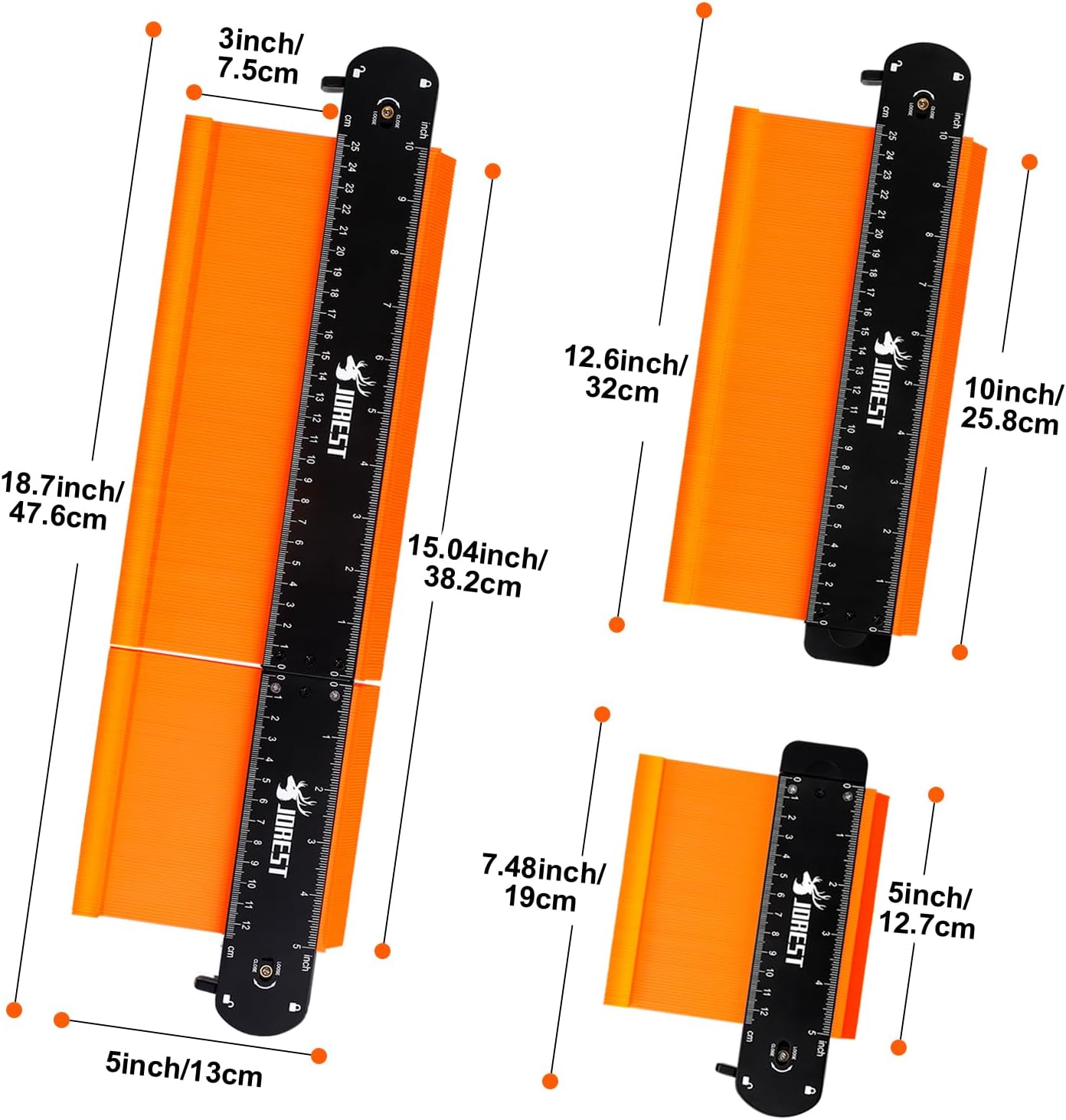 JOREST Connectable Contour Gauge (10+5 Inch) – Heartfelt Housewarming and Valentine's Day Gift for Him, Her, and Home Improvement Lovers