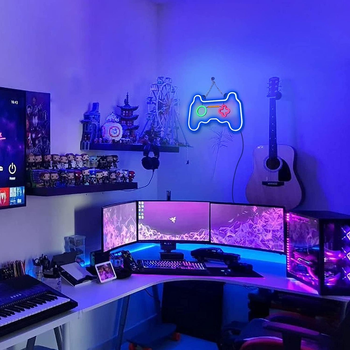 Joylit Game Controller Neon Sign – Stylish Room Decor for Adults, Minimal Glow Light for Stream Studio Setup