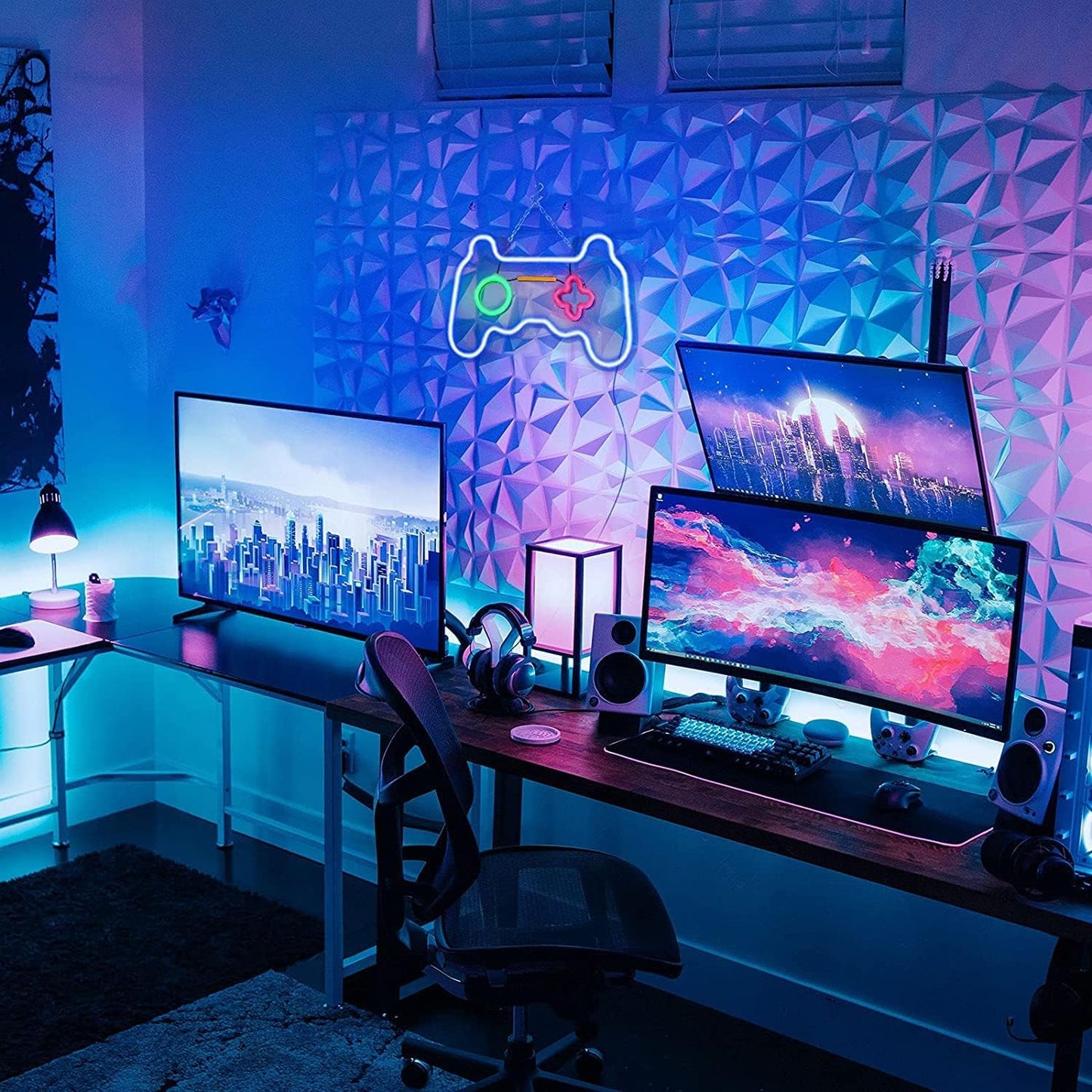 Joylit Game Controller Neon Sign – Stylish Room Decor for Adults, Minimal Glow Light for Stream Studio Setup