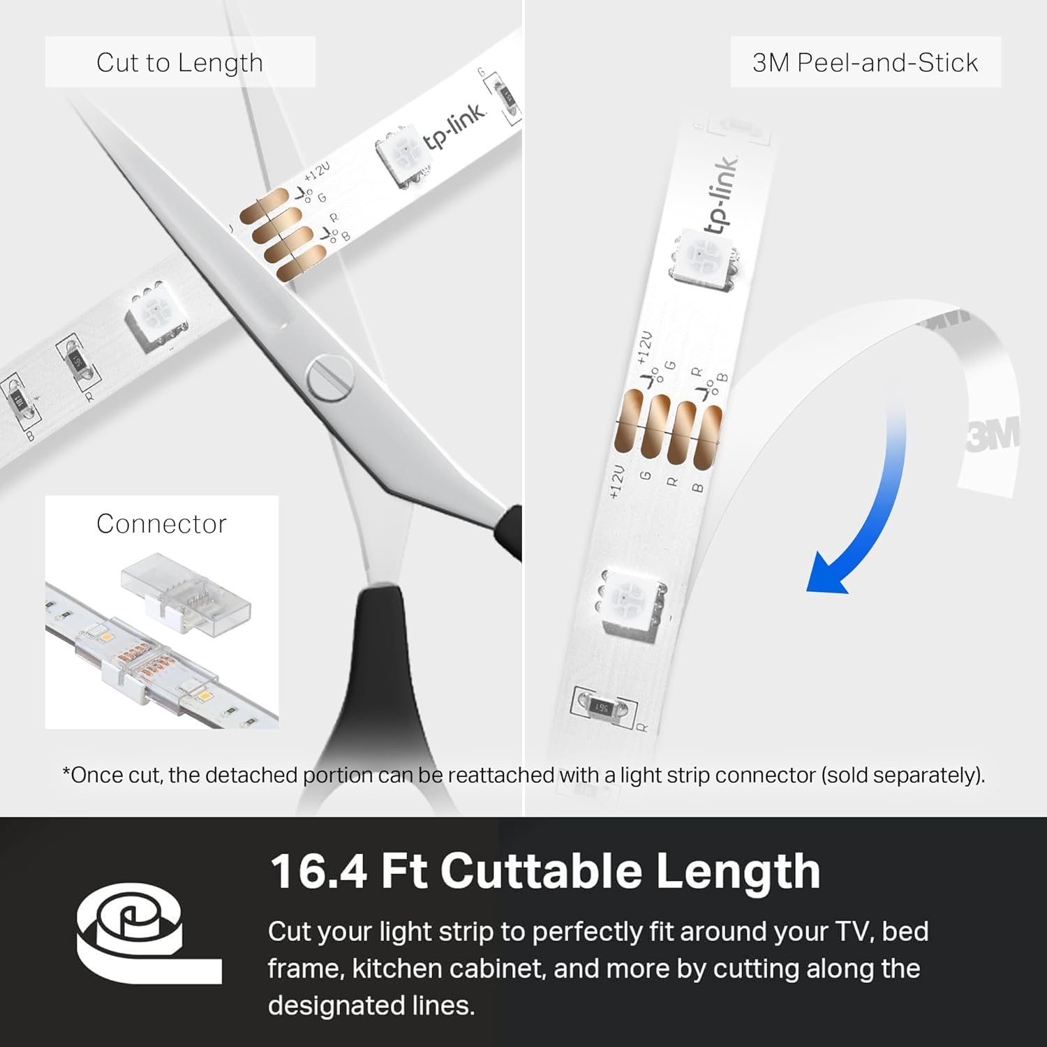 Kasa 16.4ft RGBIC LED Light Strip – Mindfulness and Self-Care Mood Lighting, Schedule-Based Strip for Evening Wind-Down