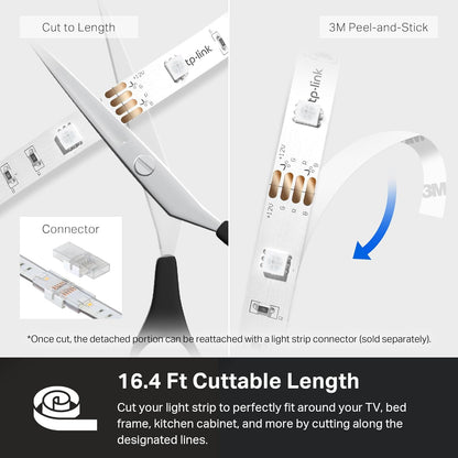 Kasa 16.4ft RGBIC LED Light Strip – Mindfulness and Self-Care Mood Lighting, Schedule-Based Strip for Evening Wind-Down