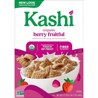 Kashi Berry Fruitful Whole Grain Cereal – Heart-Healthy Breakfast Choice for Clean Eating, Vegan & Kosher
