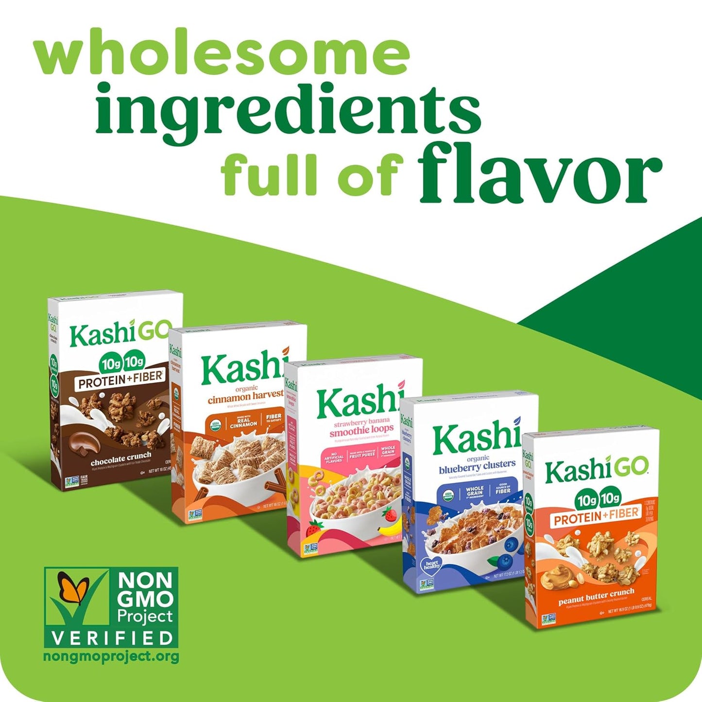Kashi Honey Toasted Whole Grain Cereal – School Lunchbox Side and After-School Snack for Kids, 13.6oz