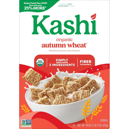 Kashi Organic Shredded Wheat Cereal – Less-Is-More Breakfast with No Fillers, 18oz Box