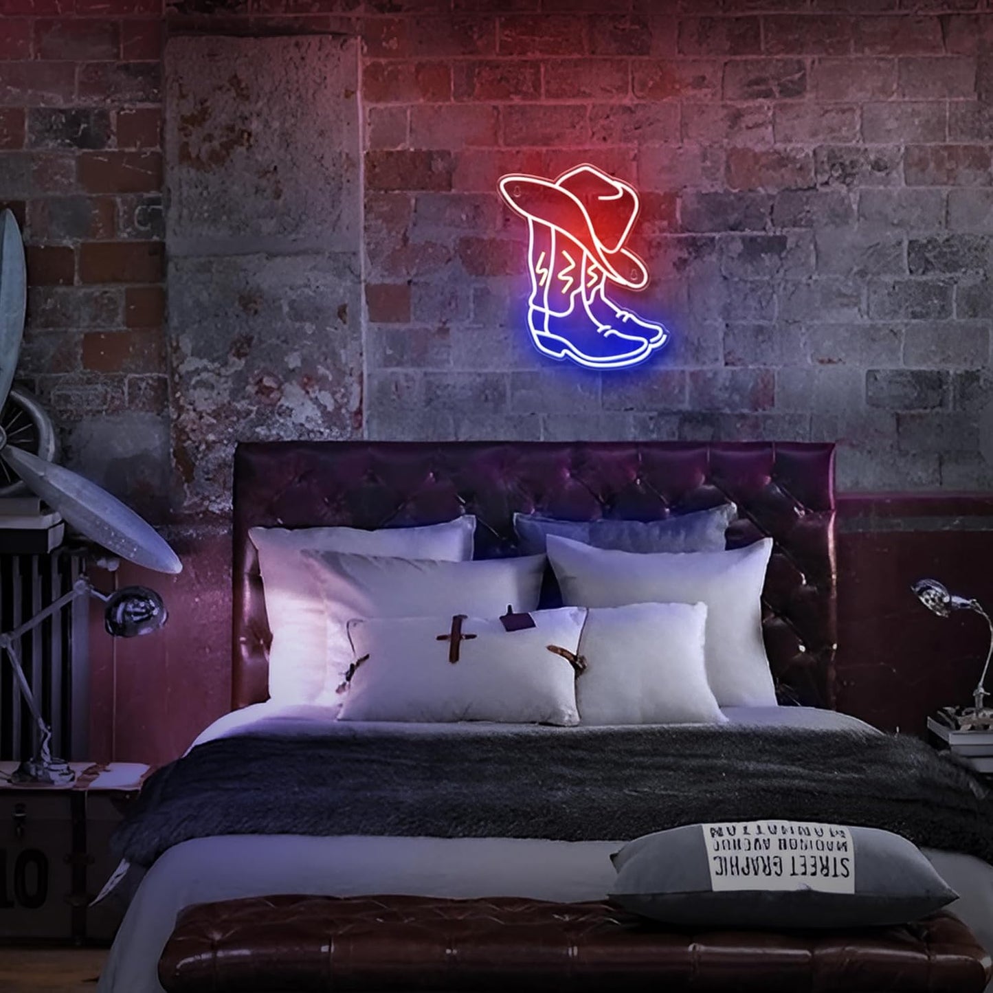 Kavaas Cowboy Boot Neon Sign – Stocking Stuffer and Holiday Gift for Western Fans, Lightweight Wall and Window Sign for Apartments