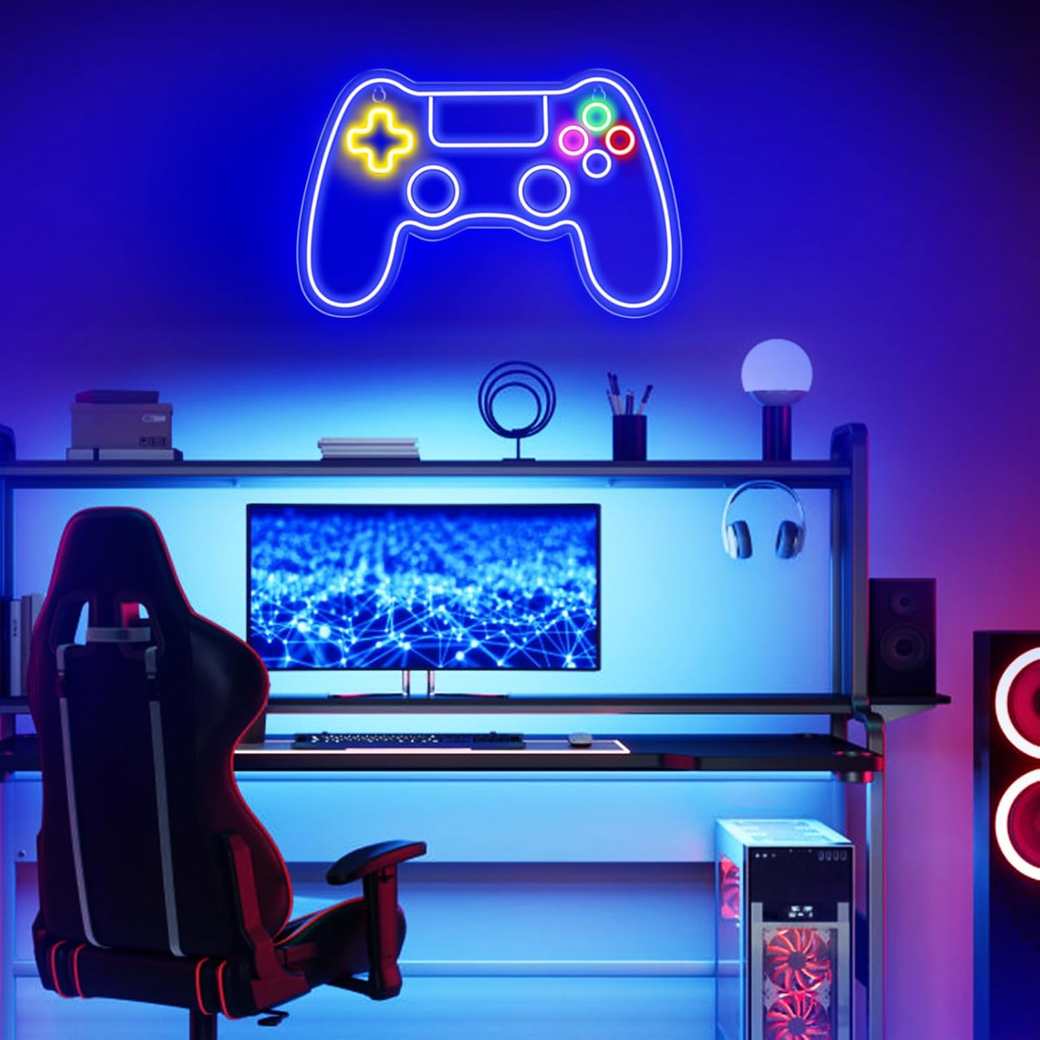 Kavaas Gamer Neon Sign – Unique Valentine or Holiday Gift for Hardcore Gamers, Arcade Style LED Wall Sign