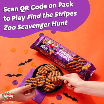 Keebler Spookie Fudge Stripes Cookies – Kid-Friendly Halloween Dessert for Trick-or-Treat Bowls and Playdates, 9.5 oz