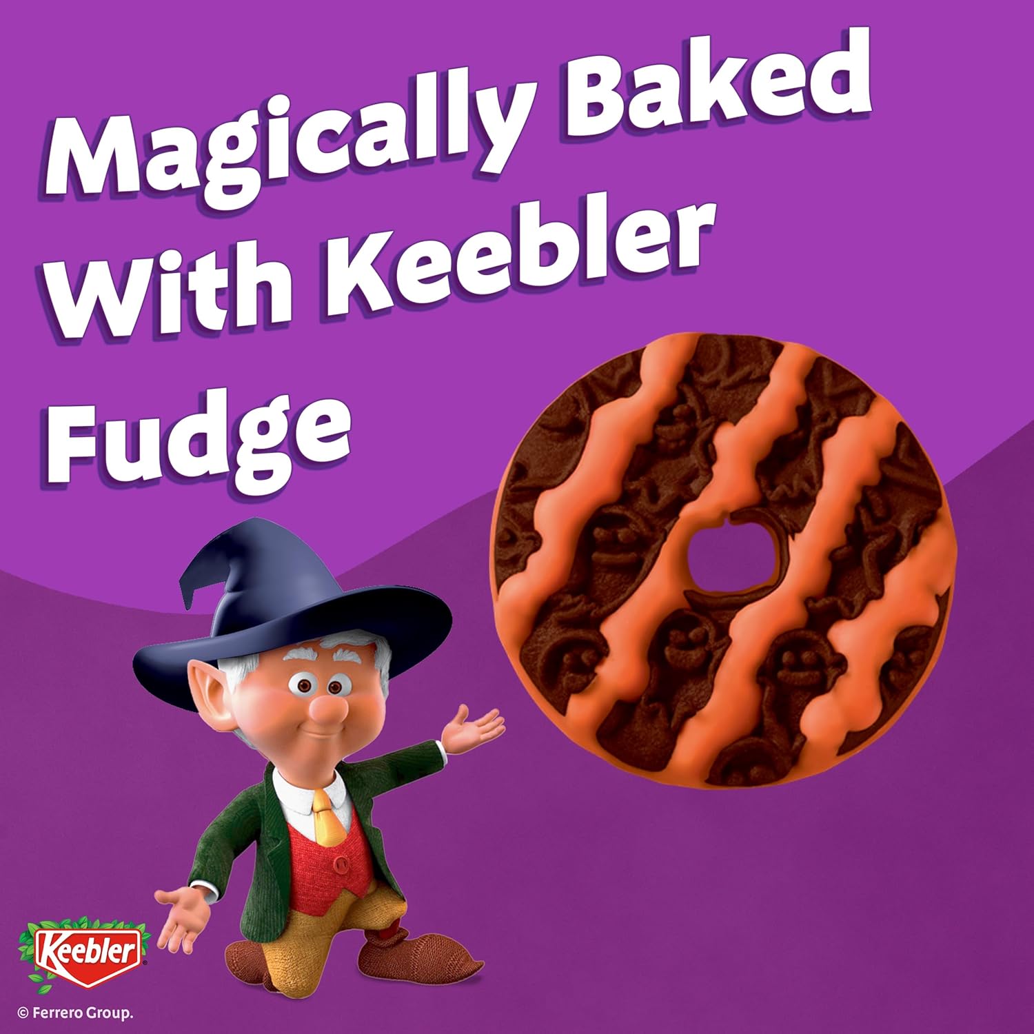 Keebler Spookie Fudge Stripes Cookies – Kid-Friendly Halloween Dessert for Trick-or-Treat Bowls and Playdates, 9.5 oz