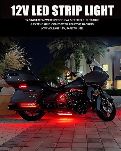 Keiurot Portable LED Light Strip – Trailer Camper Patio & Marine Bow Accent, Silicone 12V 4-Pack
