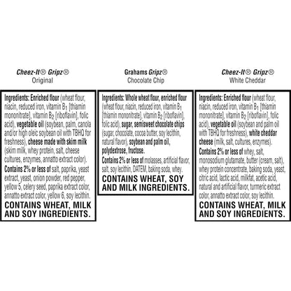 Kellogg's Gripz Cheez-It and Chocolate Chip Grahams Variety – Parent-Approved Single-Serve Snacks for Kids' Lunches and Sports Practice