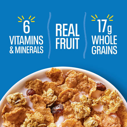Kellogg's Raisin Bran Crunch – Wholesome Whole Grain Cereal with Real Fruit for Wellness-Focused Home Breakfasts, 24.5 oz
