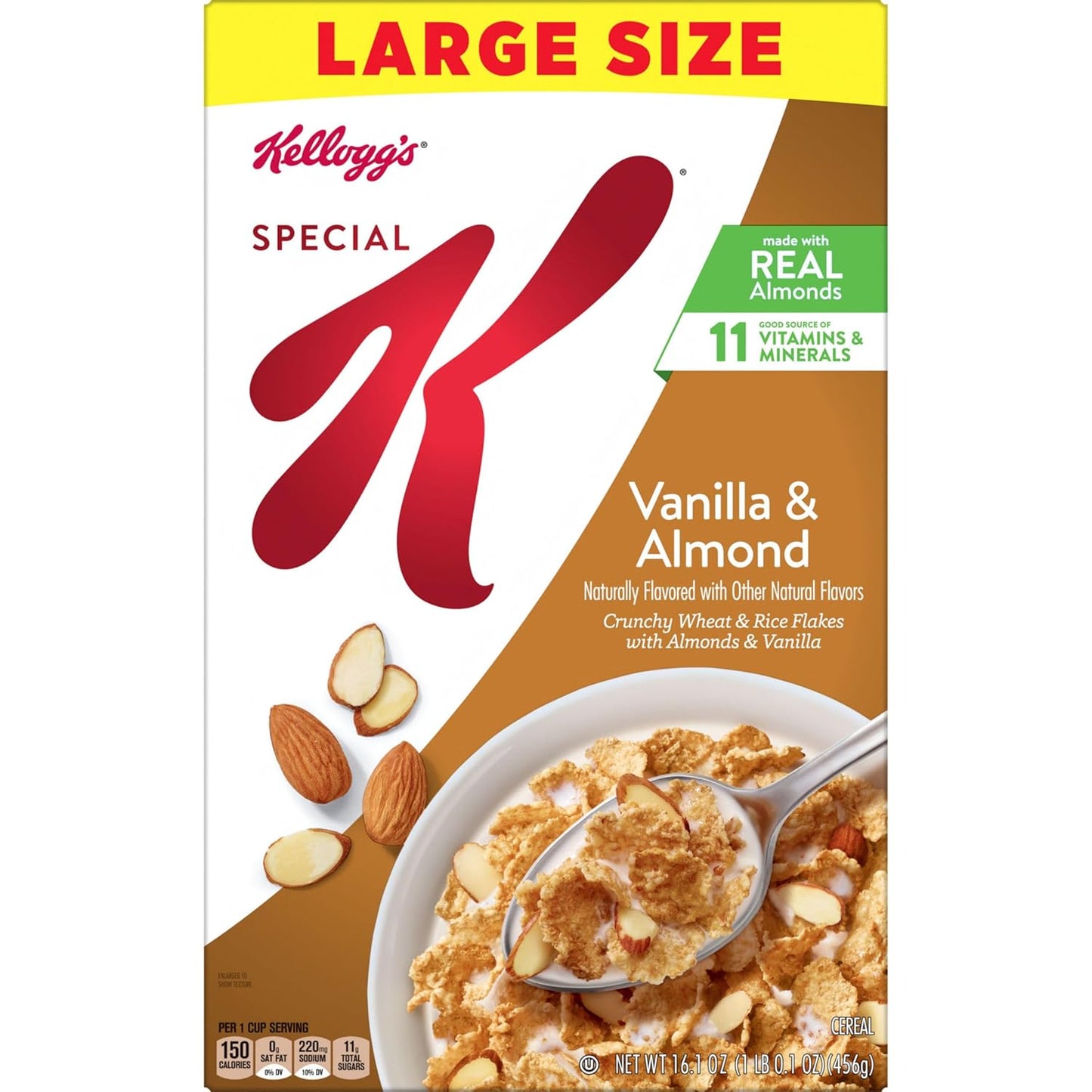 Kellogg's Special K Heart-Conscious Cereal for Personal Wellness Goals, Vanilla Almond with Crunchy Real Almonds