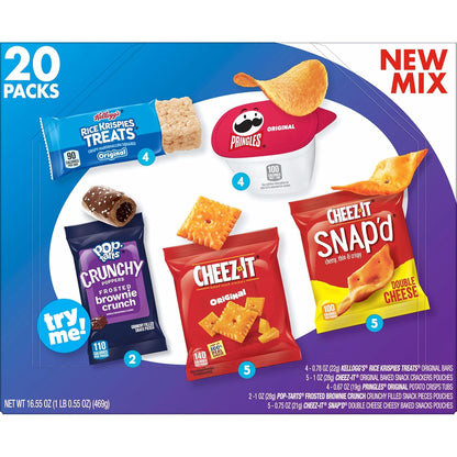 Kellogg's Variety Snack Box – 20 Individually Wrapped Workday Snacks That Travel from Desk to Zoom Call to Conference Room
