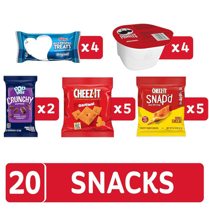 Kellogg's Variety Snack Box – 20 Individually Wrapped Workday Snacks That Travel from Desk to Zoom Call to Conference Room
