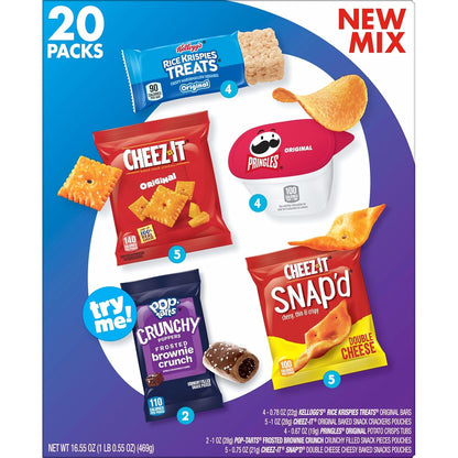 Kellogg's Variety Snack Box – 20 Individually Wrapped Workday Snacks That Travel from Desk to Zoom Call to Conference Room