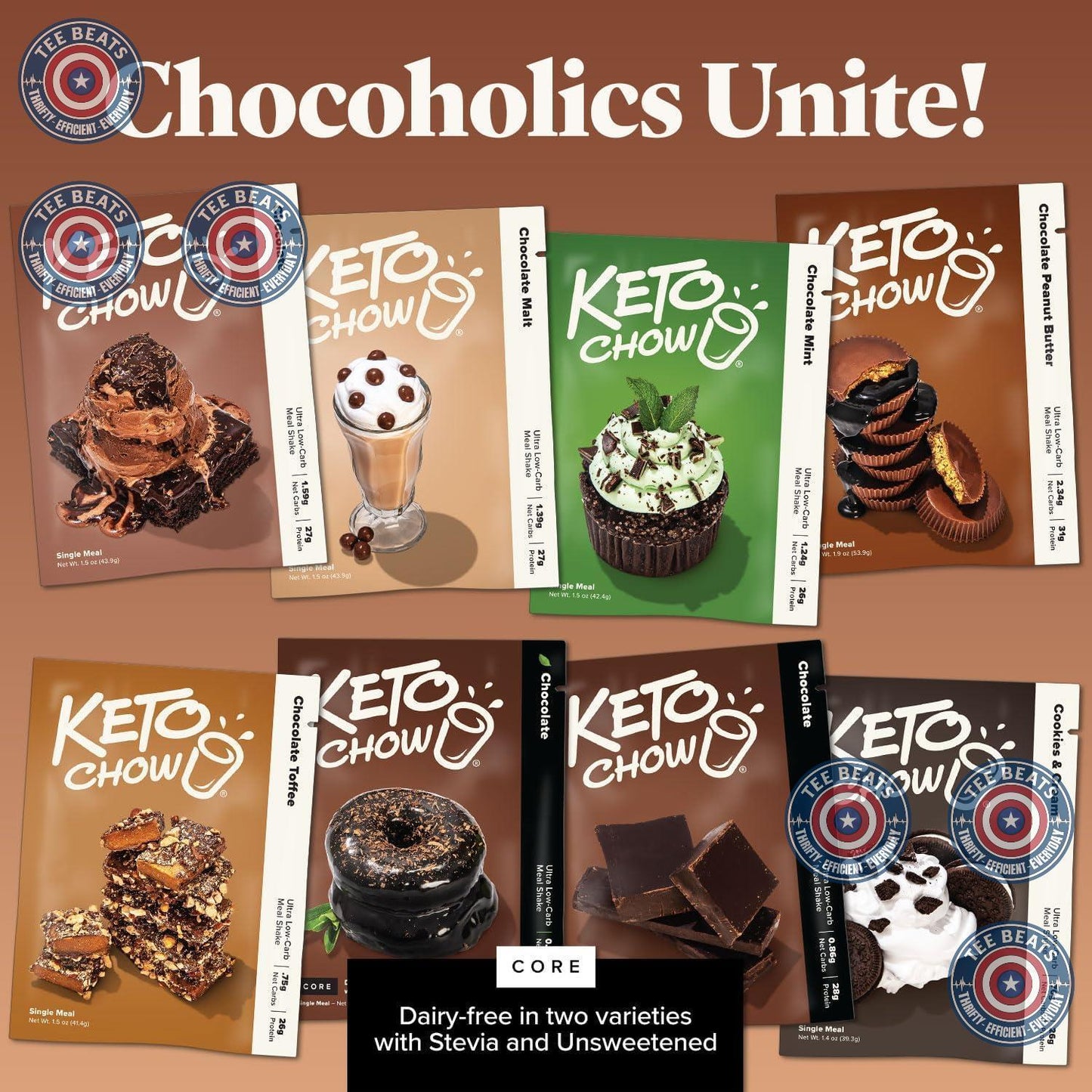 Keto Chow Chocolate Toffee – Restorative Keto Nutrition Shake for Personal Wellness Routines at Home