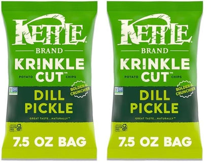 Kettle Brand Potato Chips Krinkle Cut Truffle and Sea Salt, 7.5 Oz – Premium Clean-Label Chips for Relaxing at Home