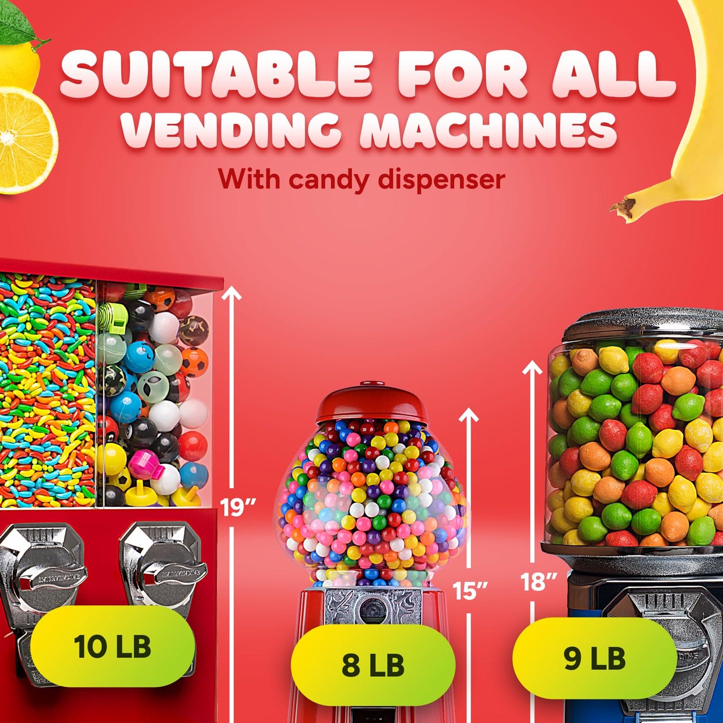 Kids Party Candy Gumballs 1lb Bulk Pack for Basement Rec Room and Birthday Treats