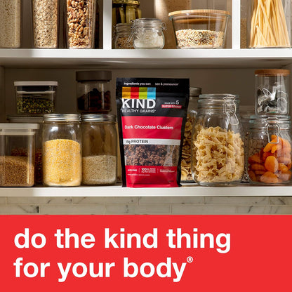 KIND Healthy Grains Clusters Dark Chocolate – Whole Grain Car Cup Holder Snack for Practice Runs and Weekend Road Trips
