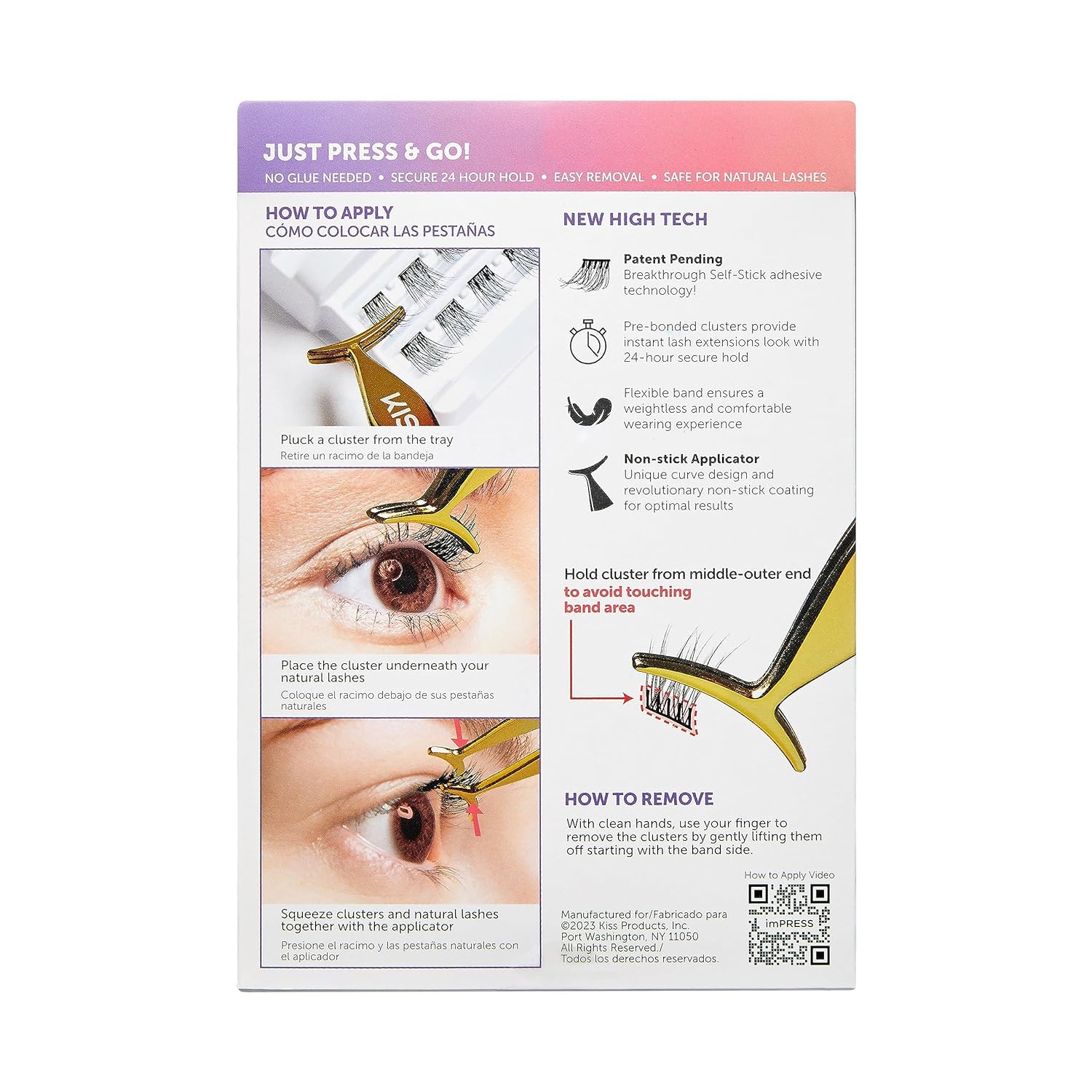 KISS imPRESS No-Glue Lash Clusters – Understated Self-Adhesive Lashes for Less-Is-More Glam