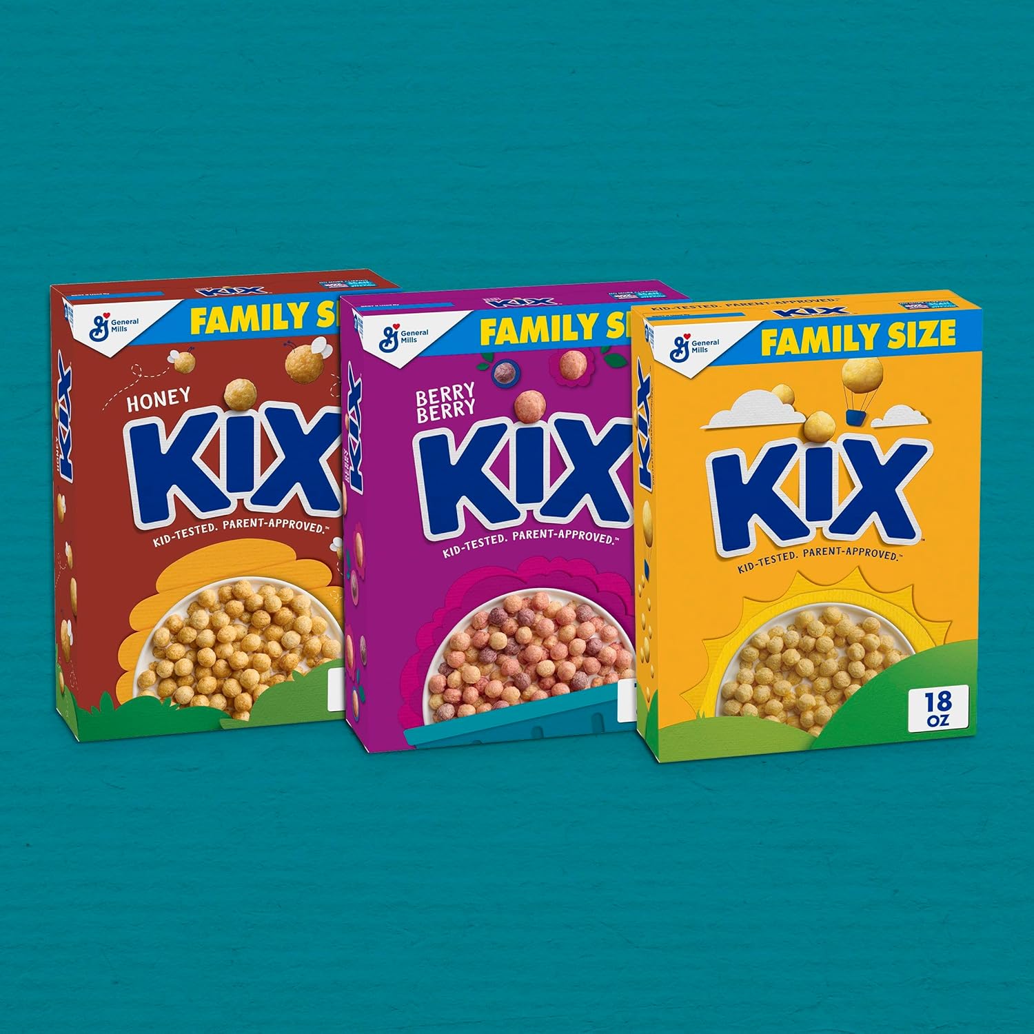 Kix Puffed Corn Cereal – Better Label Cereal for Health Conscious Families, 18 oz