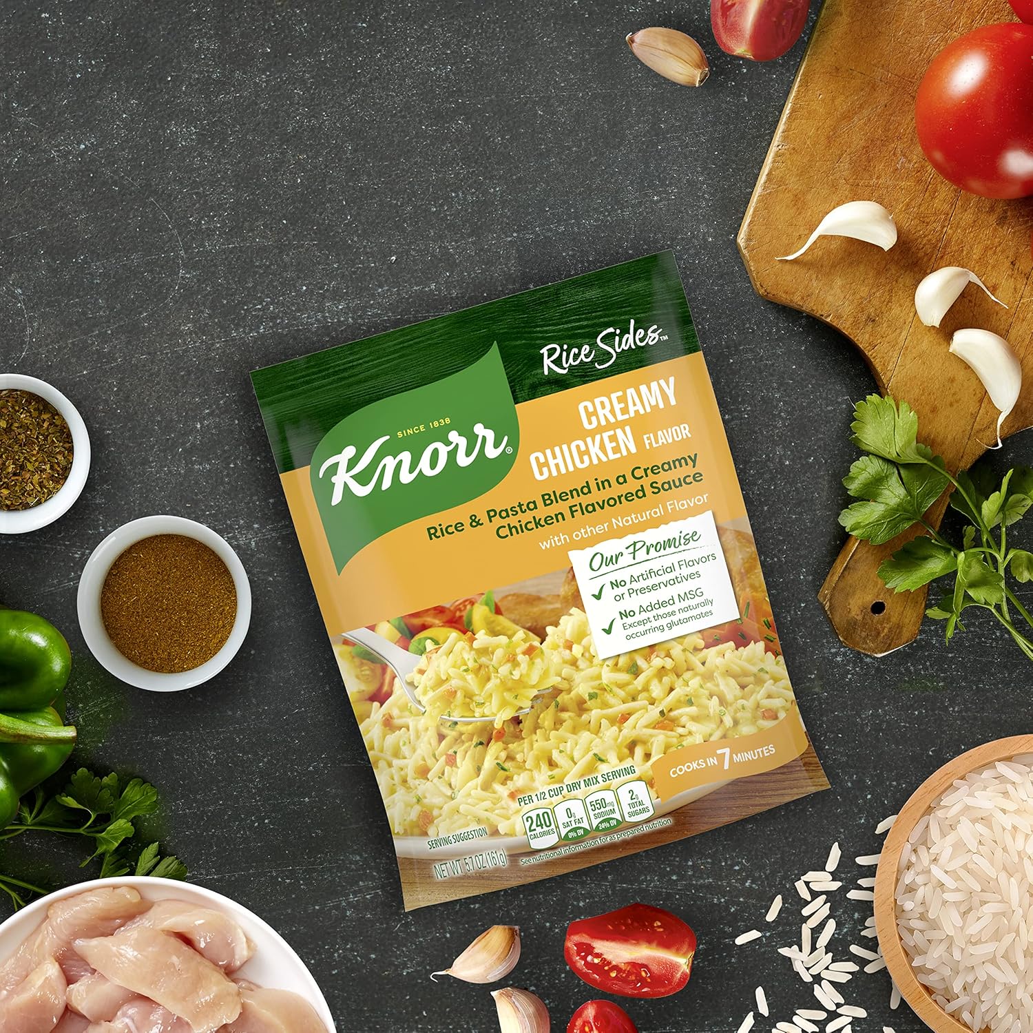 Knorr Rice and Pasta Blend Creamy Chicken – 8-Pack Pantry Staple for Tight Work Schedules