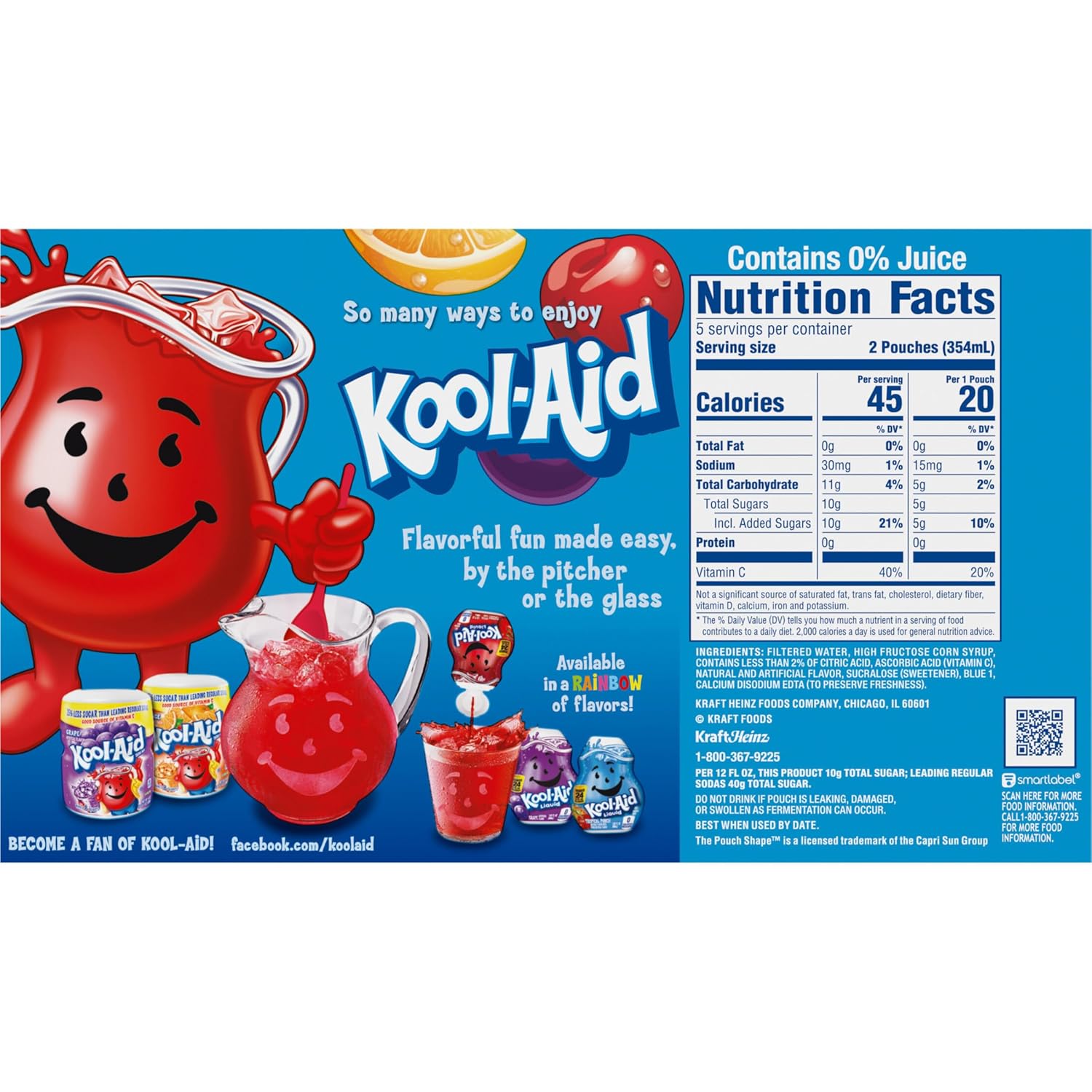 Kool-Aid Jammers Tropical Punch Single-Serve Pouches – Lighter Sweet Treat Drink for Home Pantry and Self-Care