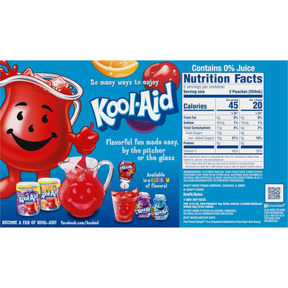 Kool-Aid Jammers Tropical Punch Single-Serve Pouches – Lighter Sweet Treat Drink for Home Pantry and Self-Care