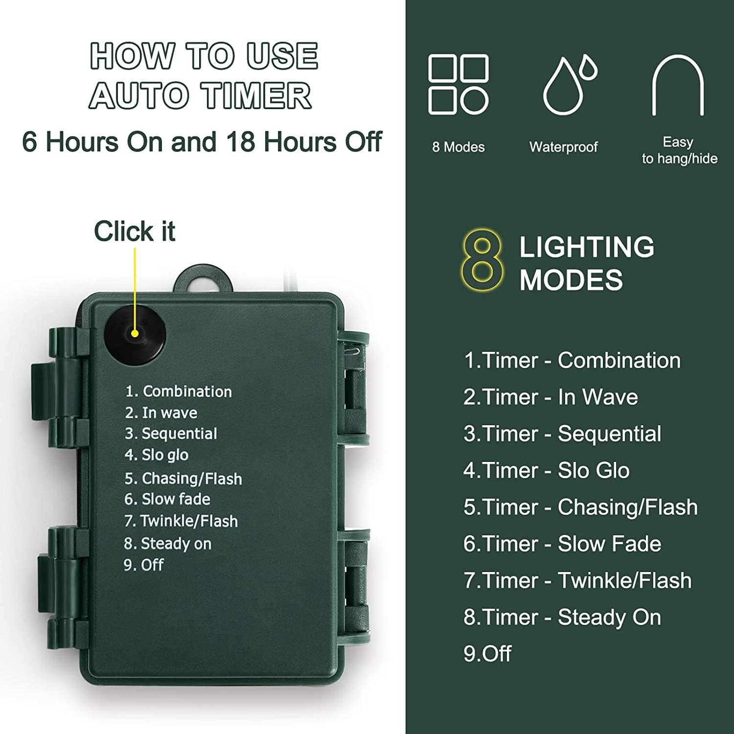 KOUQIYA Kids Bedroom Nightlight String Lights – Battery Powered 6-Hour Auto Shutoff, 17ft Warm White