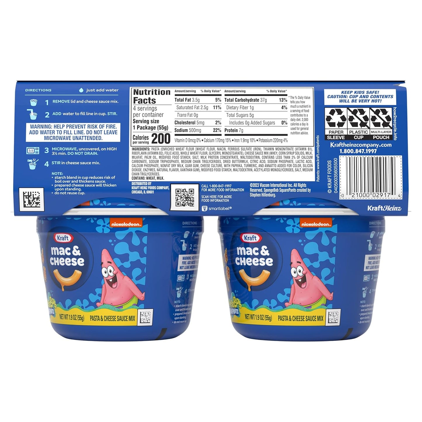 Kraft Character Mac & Cheese Cups Gift Basket Add-On for Unicorn Party or Holiday Stocking 4 Pack