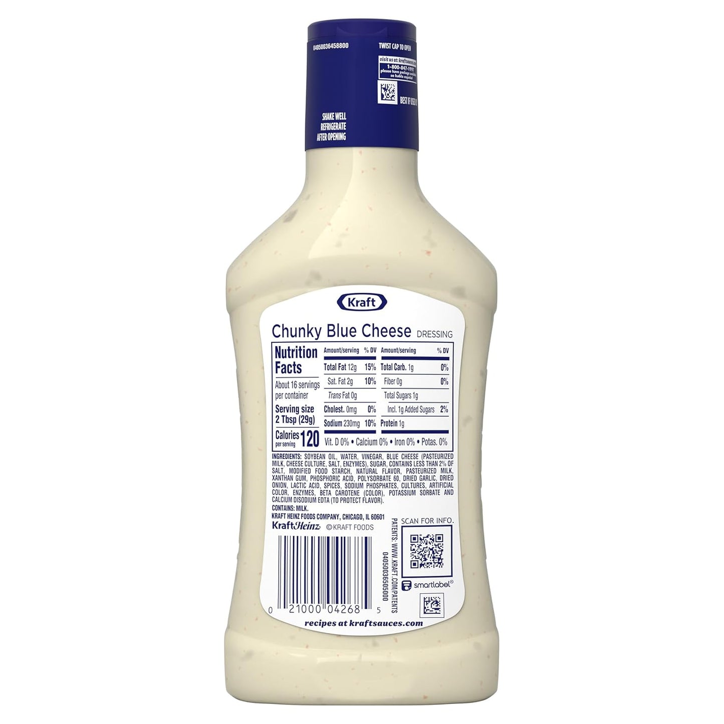 Kraft Chunky Blue Cheese Dressing – 120 Calorie Per Serving Sandwich Spread for Health-Conscious Lunchbox Packers